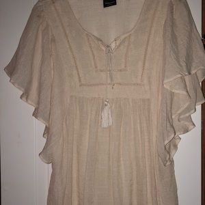 Cream colored babydoll top